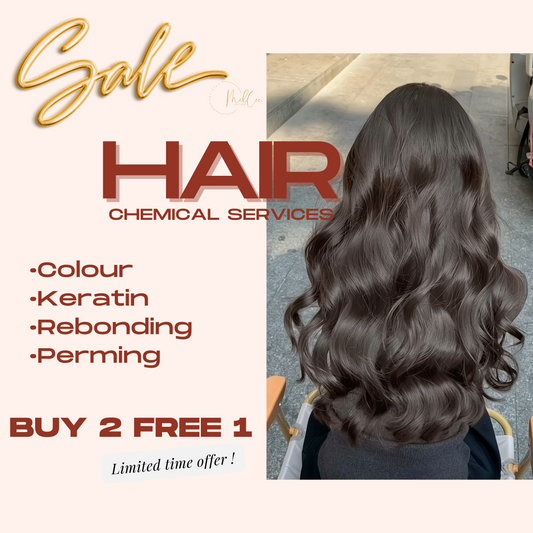 BUY 2 FREE 1 CHEMICAL SERVICES (COLOUR/KERATIN/REBONDING/PERM)